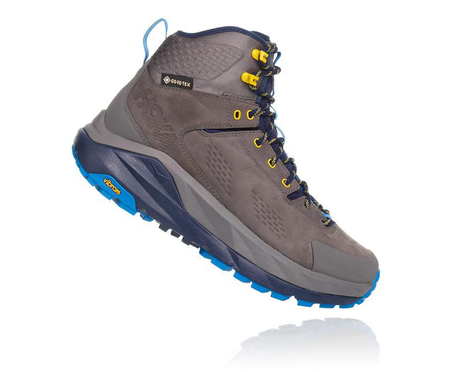 Botas De Montaña Hoka One One Hombre - Kaha Gore-Tex - Gris/Azules - LGZ248036